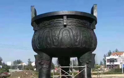 古代文物青銅器寺廟庭院大型鼎雕塑