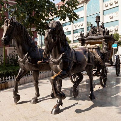 玻璃鋼仿銅馬車動(dòng)物 景觀園林模型雕塑