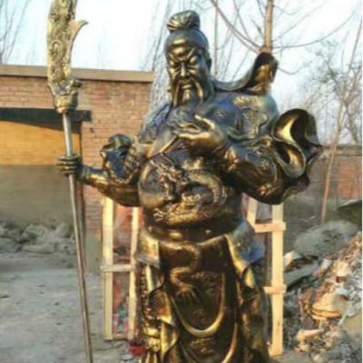 銅雕寺廟宗教大型武財神關(guān)公雕塑擺件