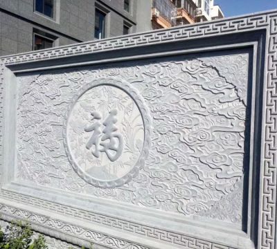 別墅小區(qū)大理石石雕戶外園林景觀影壁雕塑