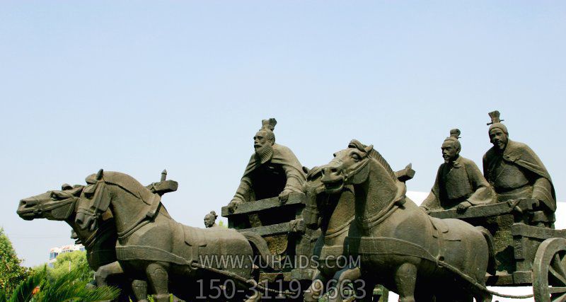 園林景觀仿古青銅馬車(chē)雕塑